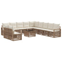 vidaXL Garden Sofa Set 12 pcs Black poly rattan