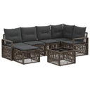 vidaXL Garden Sofa Set 7 pcs Black Poly Rattan