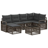 vidaXL Garden Sofa Set 7 pcs Black Poly Rattan