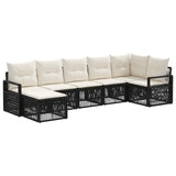 vidaXL Tuinbank Set 8 pcs Zwart poly rattan