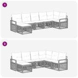 vidaXL Tuinbank Set 8 pcs Zwart poly rattan