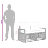 vidaXL Tuinbank Set 8 pcs Zwart poly rattan