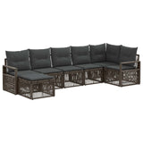 vidaXL Tuinbank Set 8 pcs Zwart poly rattan
