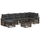 vidaXL Tuinbank Set 8 pcs Zwart poly rattan