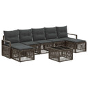 vidaXL Garden Sofa Set 8 Pieces Black Poly Rattan