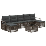 vidaXL Garden Sofa Set 8 Pieces Black Poly Rattan