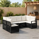 vidaXL Garden Bench Set 6 pcs 6-Seater Black poly rattan