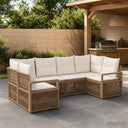 vidaXL Garden Bench Set 6 pcs 6-Seater Black poly rattan