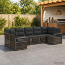 vidaXL Garden Sofa Set 7 pcs 7-Seater Black poly rattan