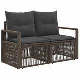 vidaXL Garden Sofa Set 7 pcs 7-Seater Black poly rattan