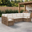 vidaXL Garden Sofa Set 7 pcs 7-Seater Black poly rattan