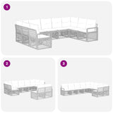 vidaXL Tuinbank Set 10 pcs Zwart poly rattan