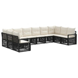 vidaXL Tuinbank Set 11 pcs Zwart poly rattan