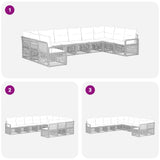 vidaXL Tuinbank Set 11 pcs Zwart poly rattan