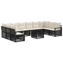 vidaXL Tuinbank Set 11 pcs Zwart poly rattan