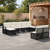 vidaXL Garden Sofa Set 10 pcs Black poly rattan