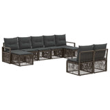 vidaXL Garden Sofa Set 10 pcs Black poly rattan