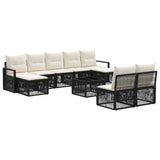 vidaXL Garden Sofa Set 10 pcs Black poly rattan
