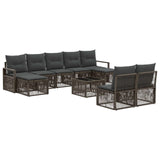vidaXL Garden Sofa Set 10 pcs Black poly rattan