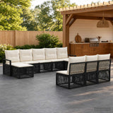 vidaXL Garden Sofa Set 11 pcs Black poly rattan