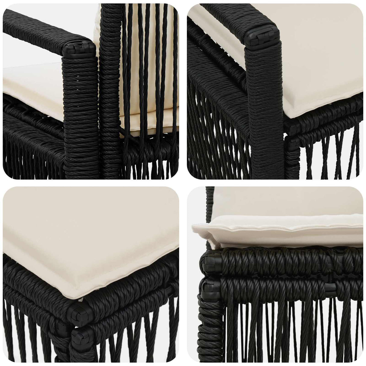 vidaXL Garden Sofa Set 11 pcs Black poly rattan
