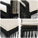 vidaXL Garden Sofa Set 11 pcs Black poly rattan