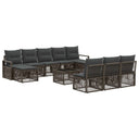 vidaXL Garden Sofa Set 11 pcs Black poly rattan