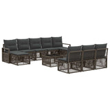 vidaXL Garden Sofa Set 11 pcs Black poly rattan