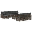 vidaXL Garden Lounge Set 11 pcs Black poly rattan