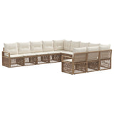 vidaXL Tuinbank Set 12 pcs Zwart poly rattan