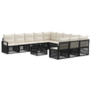 vidaXL Tuinbank Set 12 pcs Zwart poly rattan