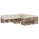 vidaXL Tuinbank Set 12 pcs Zwart poly rattan