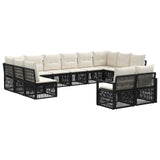 vidaXL Garden Sofa Set 13 pcs Black poly rattan