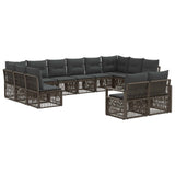 vidaXL Garden Sofa Set 13 pcs Black poly rattan