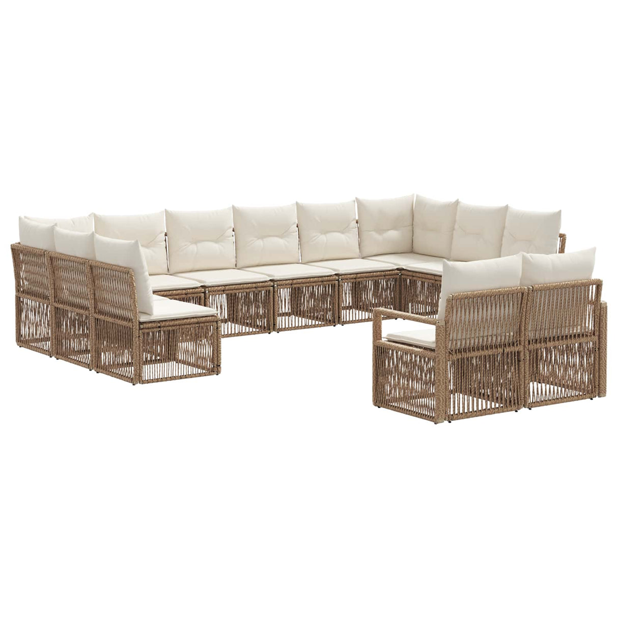 vidaXL Garden Sofa Set 13 pcs Black poly rattan
