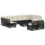 vidaXL Garden Sofa Set 13 pcs Black poly rattan