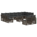 vidaXL Garden Sofa Set 13 pcs Black poly rattan