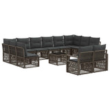 vidaXL Garden Sofa Set 13 pcs Black poly rattan