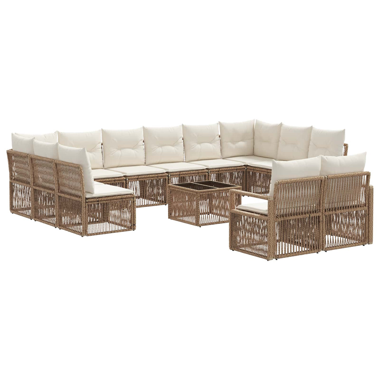 vidaXL Garden Sofa Set 13 pcs Black poly rattan