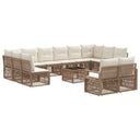 vidaXL Garden Sofa Set 13 pcs Black poly rattan