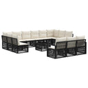 vidaXL Tuinbank Set 14 pcs Zwart poly rattan