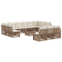 vidaXL Tuinbank Set 14 pcs Zwart poly rattan
