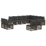 vidaXL Garden Dining Set 13 Pieces Black Polyrattan
