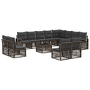 vidaXL Garden Dining Set 13 Pieces Black Polyrattan