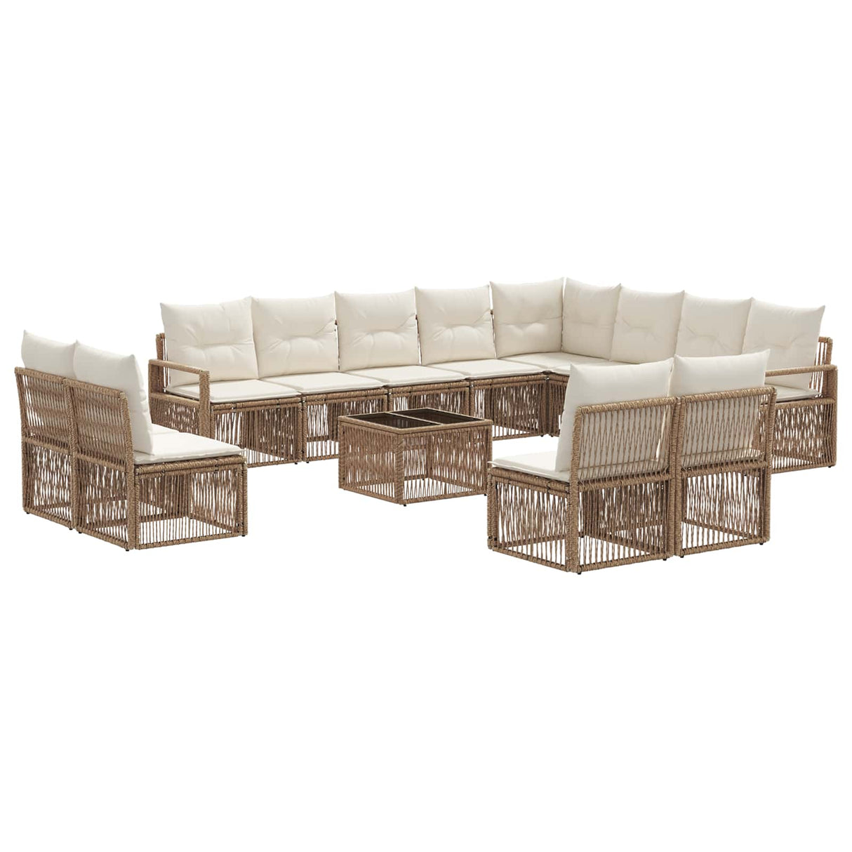 vidaXL Garden Dining Set 13 Pieces Black Polyrattan