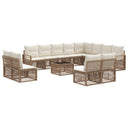 vidaXL Garden Dining Set 13 Pieces Black Polyrattan