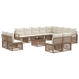 vidaXL Garden Dining Set 13 Pieces Black Polyrattan