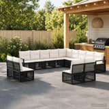 vidaXL Tuinbank Set 14 pcs Zwart poly rattan