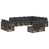 vidaXL Garden Sofa Set 13 pcs Black poly rattan