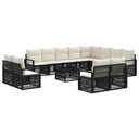 vidaXL Garden Sofa Set 13 pcs Black poly rattan